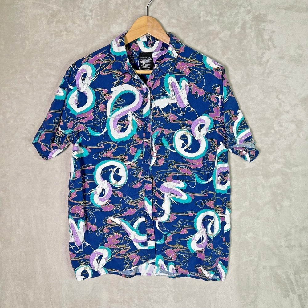 Her Universe Shirt Womens Large Spirited Away Haku Button Front Dragon